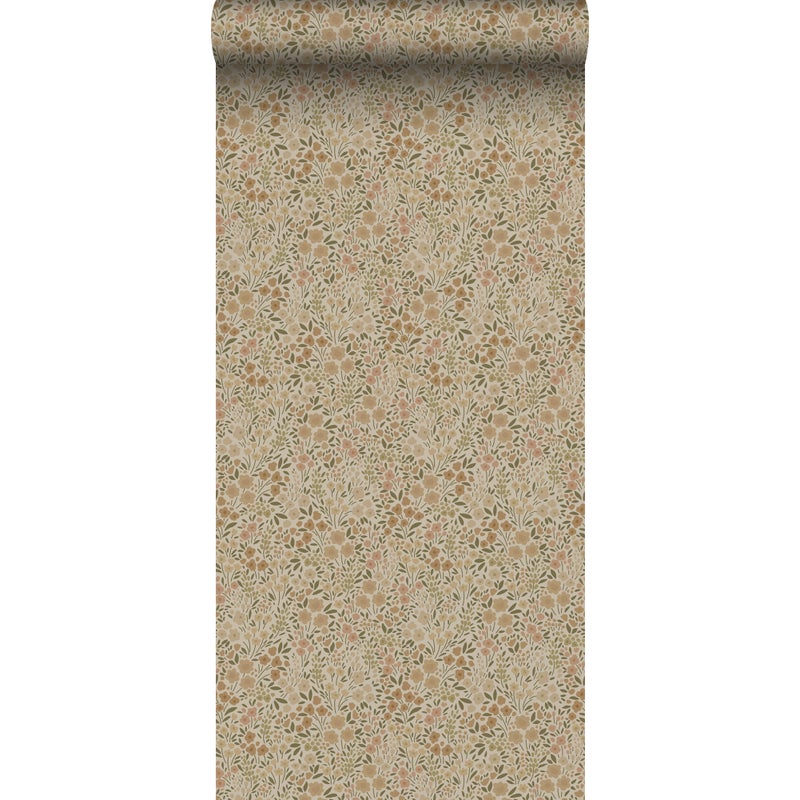 Tapeta kwiaty beżowym - 53 cm x 10.05 m - ESTAHOME