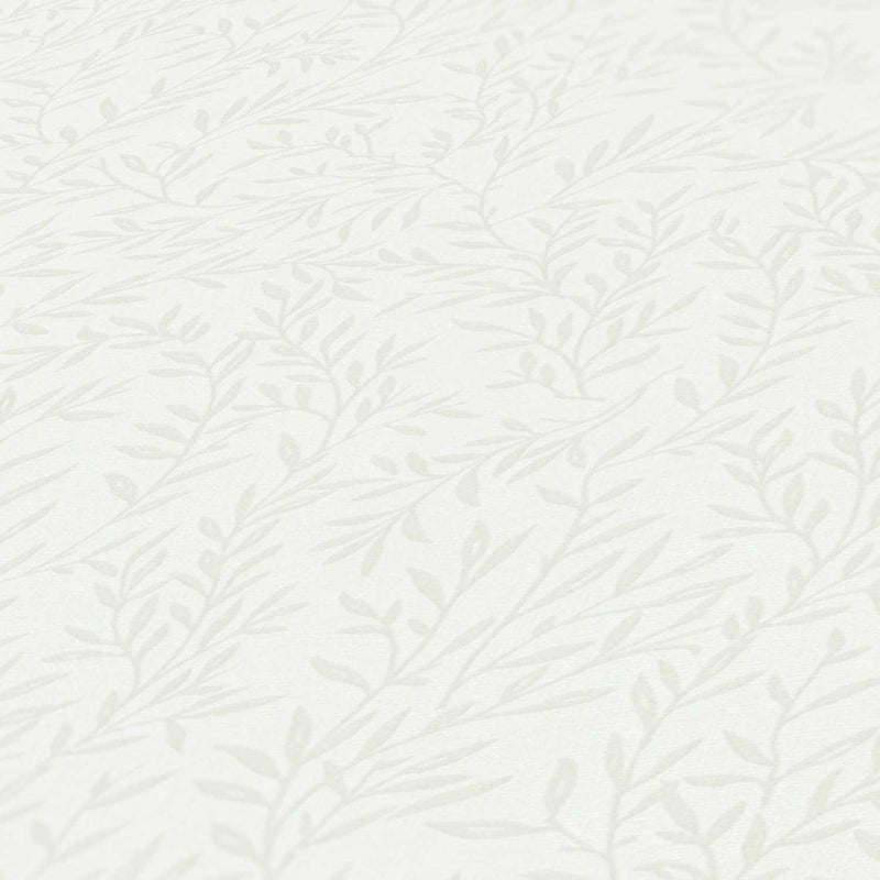 Tapeta kwiatowy wzór białymIzielonym - 53 cm x 10.05 m - LIVINGWALLS