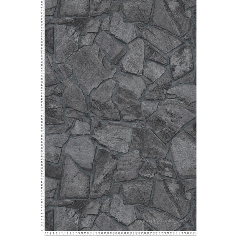 Tapeta kamień czarnym,antracytowymIszarym - 53 cm x 10.05 m - LIVINGWALLS