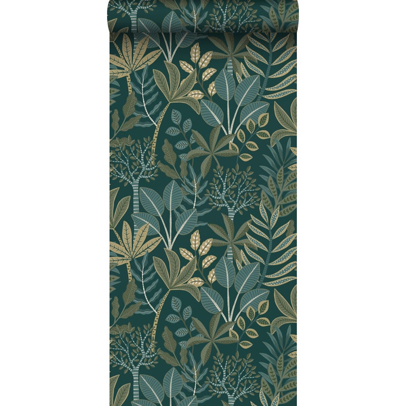 Tapeta przejrzeć ciemnoniebieskimIzielonym - 50 x 900 cm - ESTAHOME
