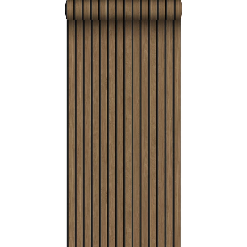 Tapeta drewniane panele ścienne 3d brązowym - 50 x 900 cm - SANDERS & SANDERS