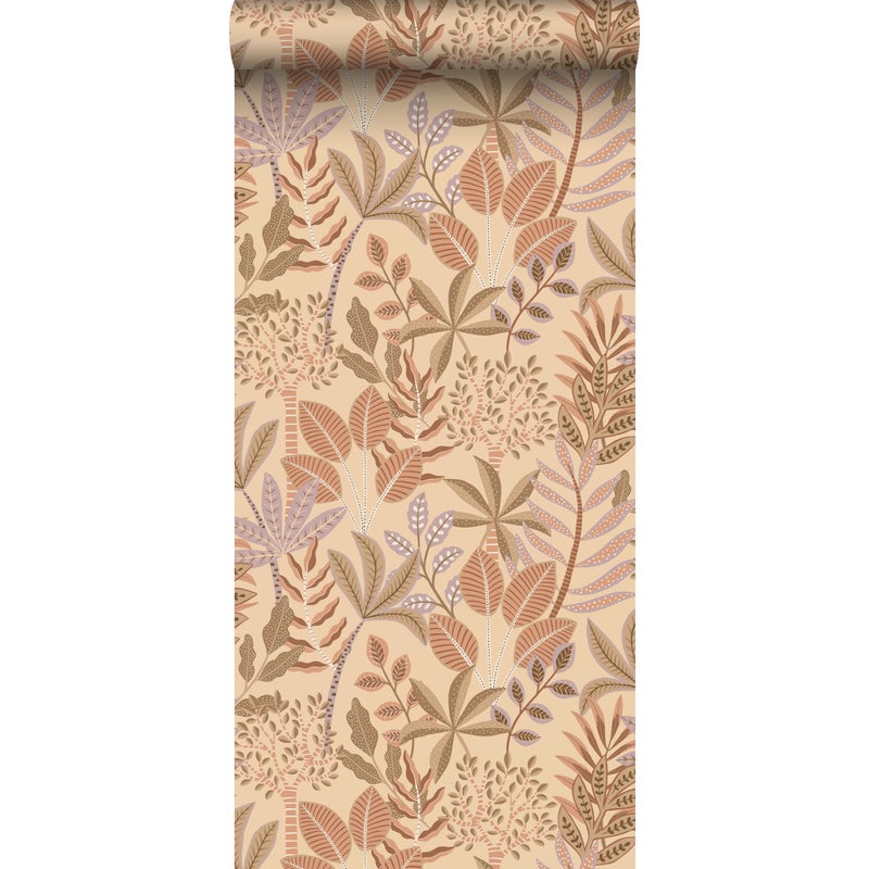 Tapeta przejrzeć beżowym,terakoty różowejIliliowo fioletowym - 50 x 900 cm - ESTAHOME