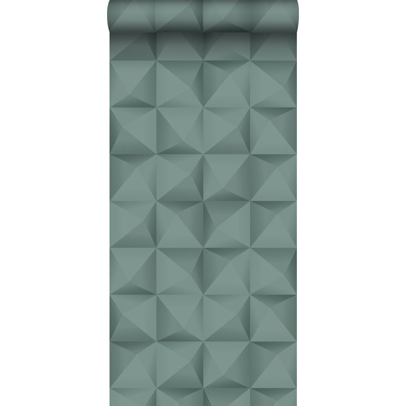 Tapeta flizelinowa z ekoteksturą Motyw 3D petrol blue - 50 x 900 cm - ORIGIN