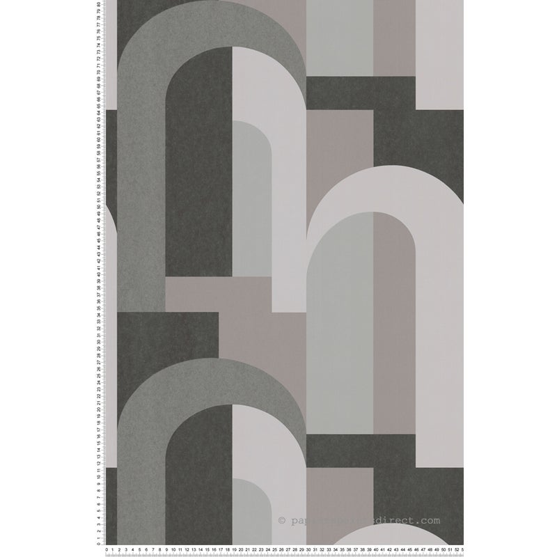 Tapeta motyw art déco szarymIczarnym - 53 cm x 10.05 m - LIVINGWALLS