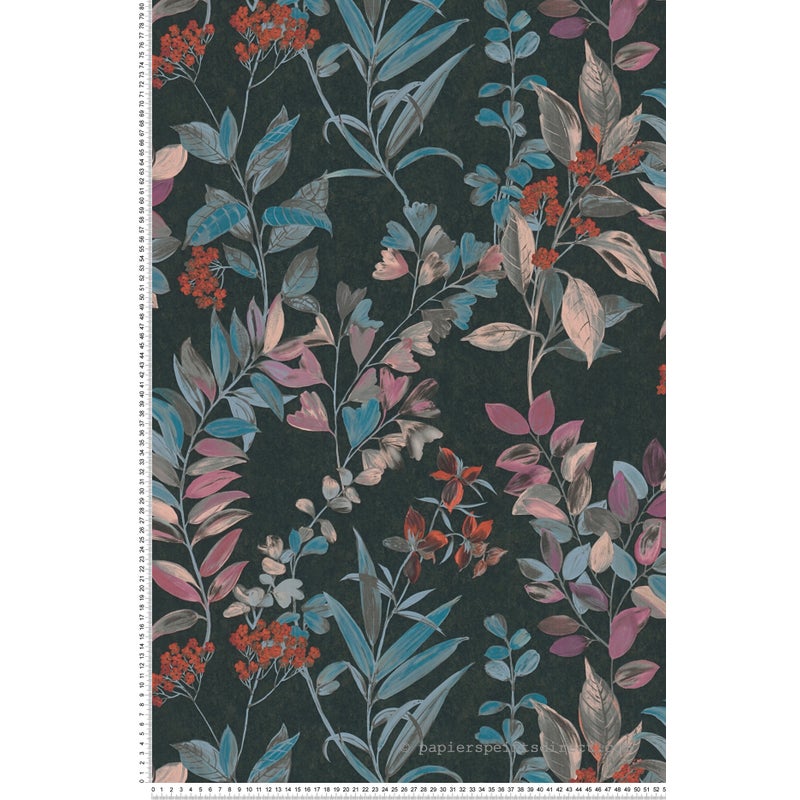Tapeta kwiatowy wzór niebieskim - 53 cm x 10.05 m - LIVINGWALLS