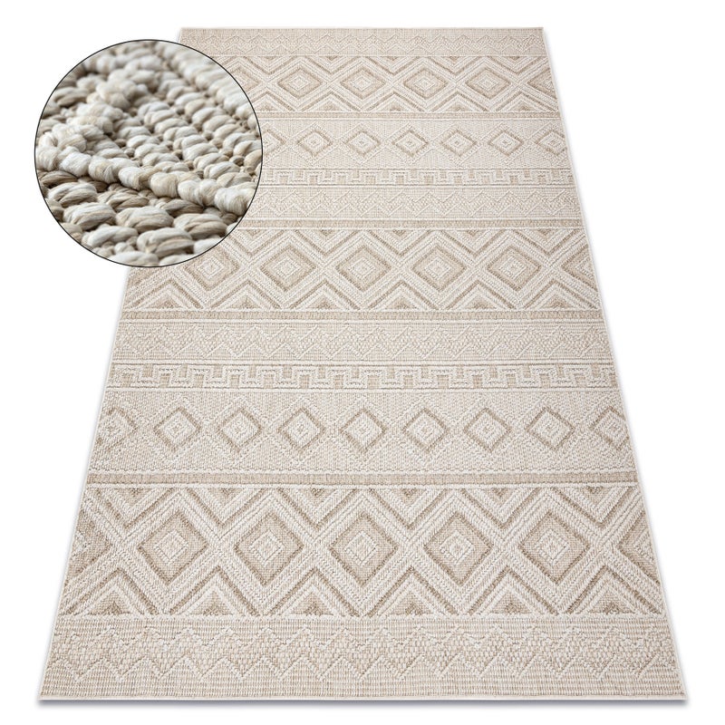 Dywan JERSEY 19234 beż - Romby, pętelkowy, strukturalny BOHO 240x330 cm