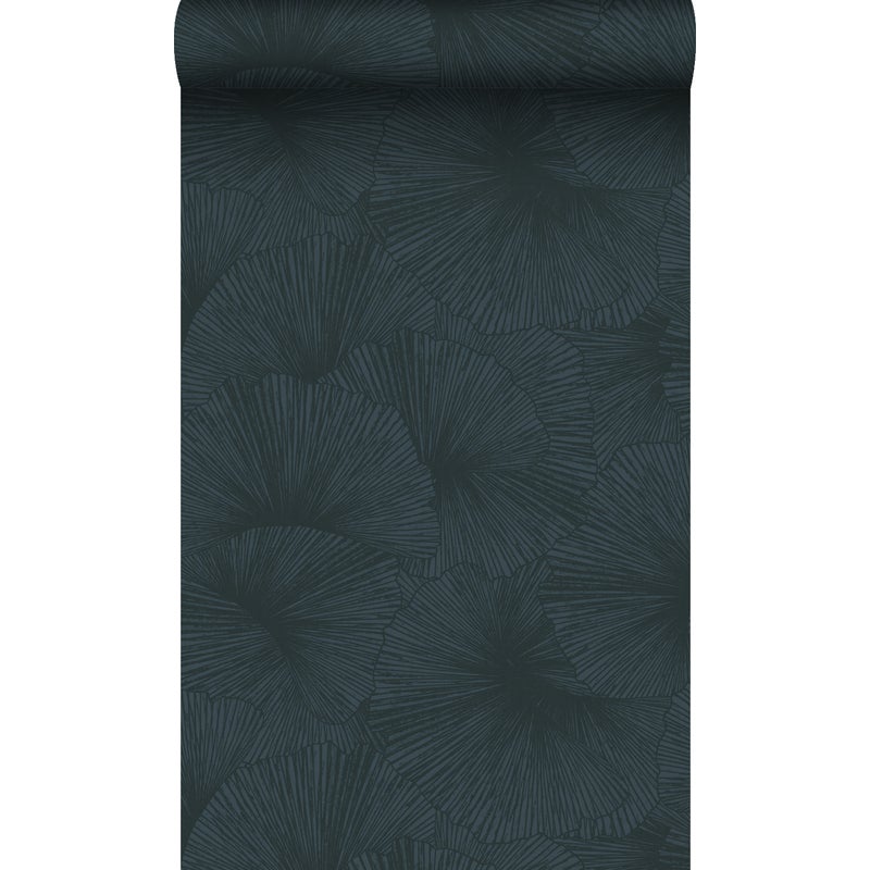 Tapeta Motyw liści 3D ciemnoniebieskim - 50 x 900 cm - ORIGIN