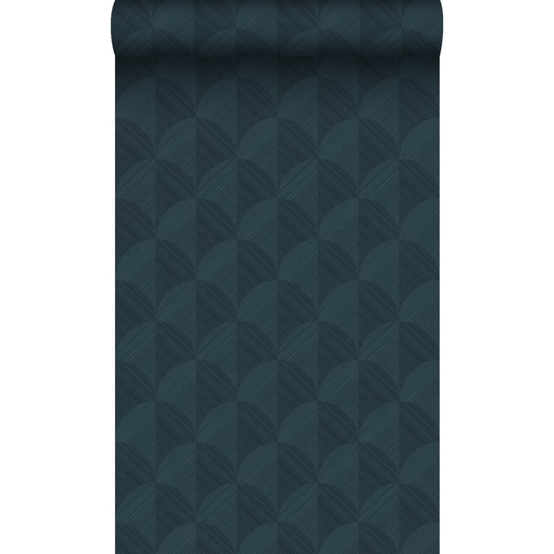 Tapeta flizelinowa z ekoteksturą Motyw 3D ciemnoniebieskim - 50 x 900 cm - ORIGIN