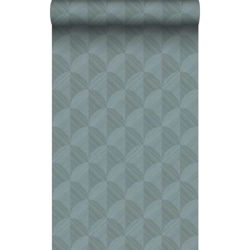 Tapeta flizelinowa z ekoteksturą Motyw 3D szaro-niebieskim - 50 x 900 cm - ORIGIN