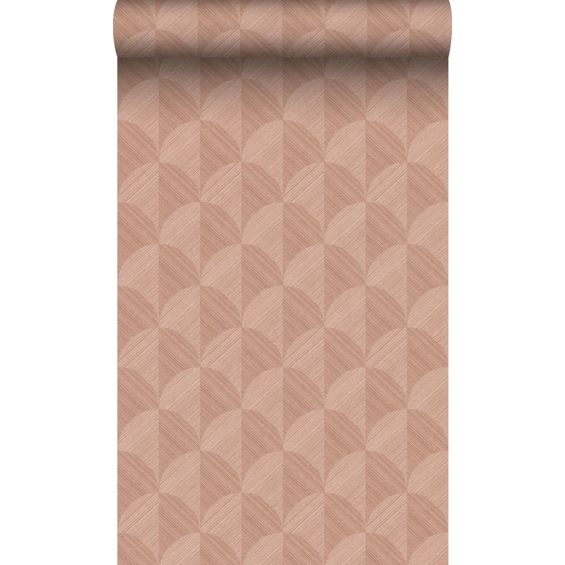 Tapeta flizelinowa z ekoteksturą Motyw 3D terakoty różowej - 50 x 900 cm - ORIGIN