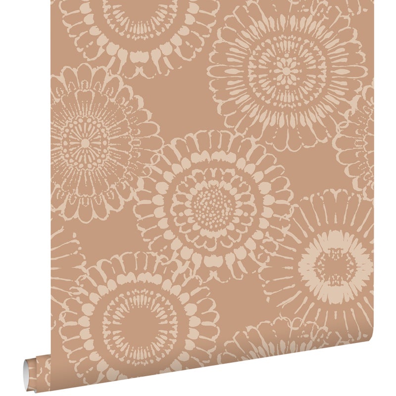 Tapeta kwiaty terakota - 50 x 900 cm - ESTAHOME