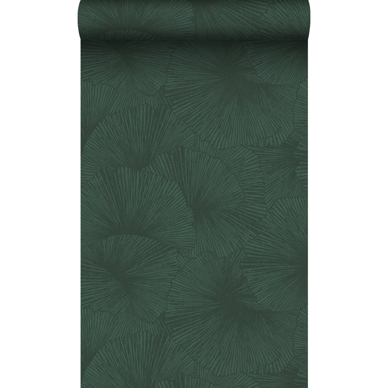 Tapeta Motyw liści 3D ciemnej zieleni - 50 x 900 cm - ORIGIN