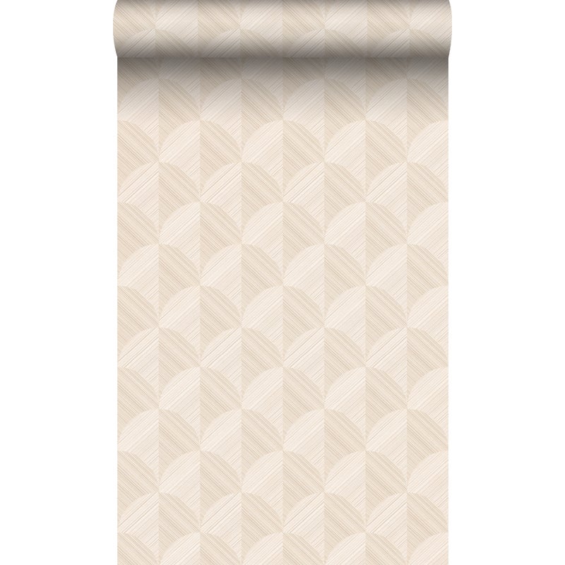 Tapeta flizelinowa z ekoteksturą Motyw 3D jasnego beżu - 50 x 900 cm - ORIGIN