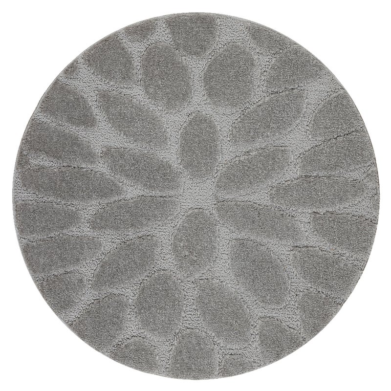 Dywan łazienkowy SUPREME koło STONES kamienie, antypoślizgowy, miękki - szary koło 50 cm