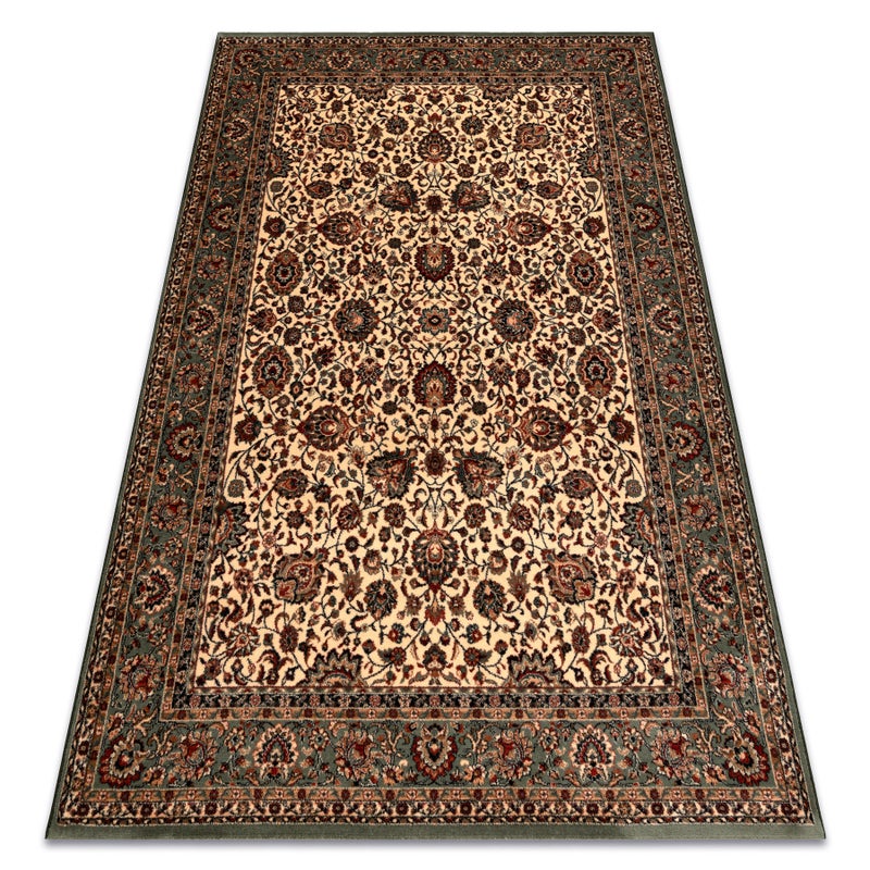 Dywan wełniany KASHQAI 4362 101 ornament beż / zielony 160x240 cm
