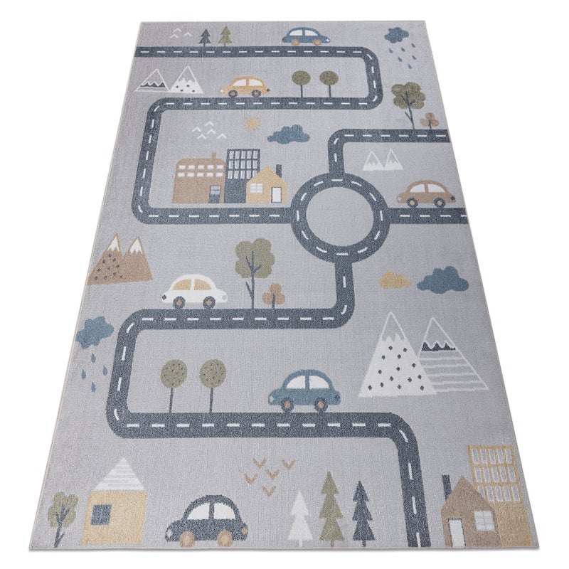 Dywan BONO 726 ulica, miasto jasny szary / kremowy 200x290 cm