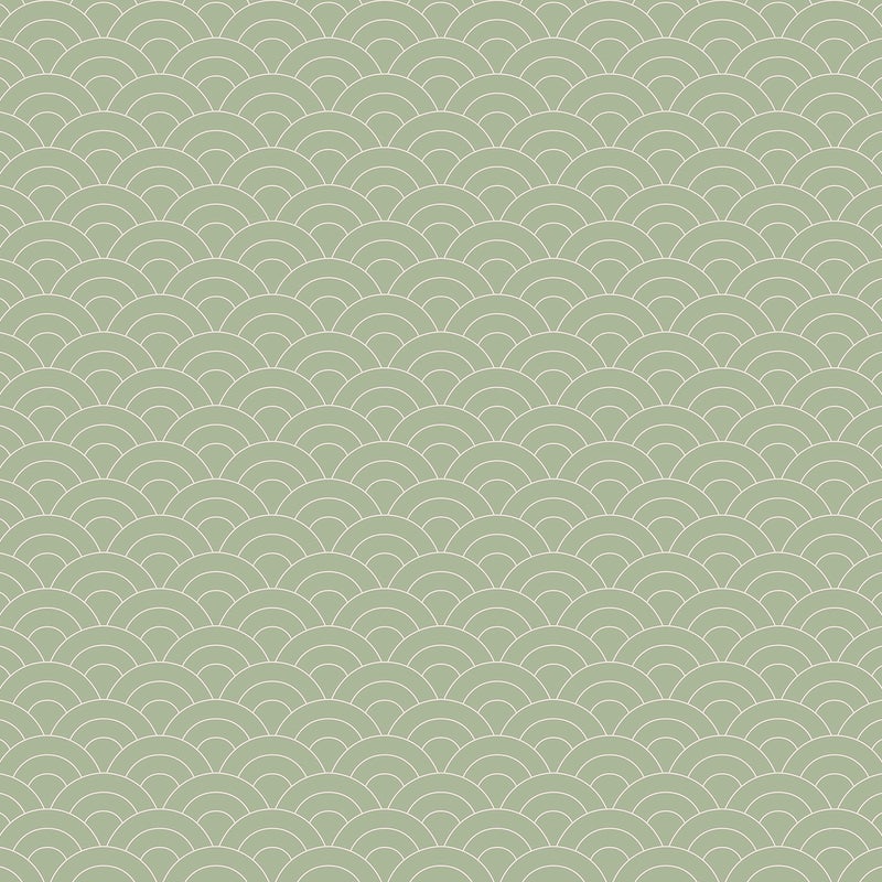 Tapeta motyw art déco szaro zielonym - 53 cm x 10 m - SANDERS & SANDERS