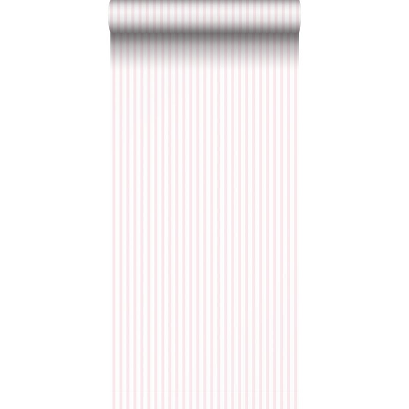 Tapeta paski jasnego różuIbiałym - 53 cm x 10 m - SANDERS & SANDERS