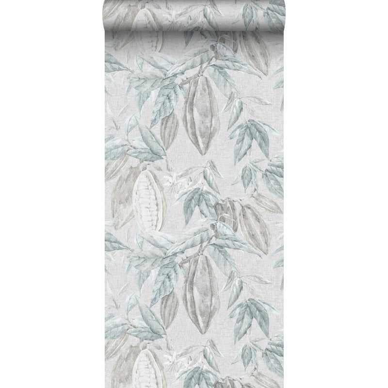 Tapeta owoc szaro-niebieskim - 53 cm x 10 m - SANDERS & SANDERS