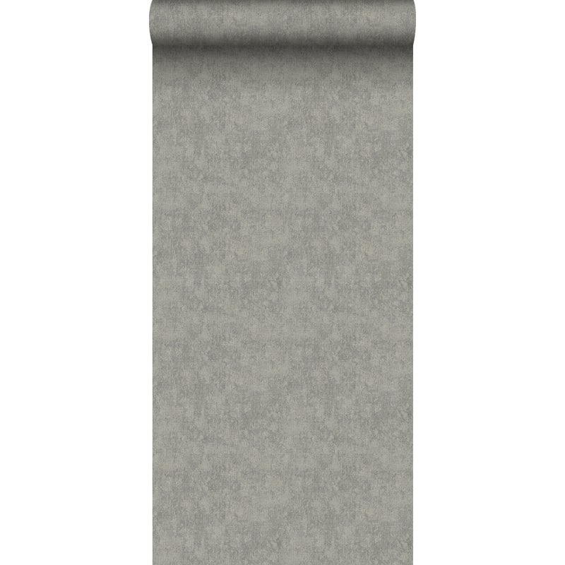 Tapeta lniana tekstura ciemnoszarym - 53 cm x 10 m - SANDERS & SANDERS