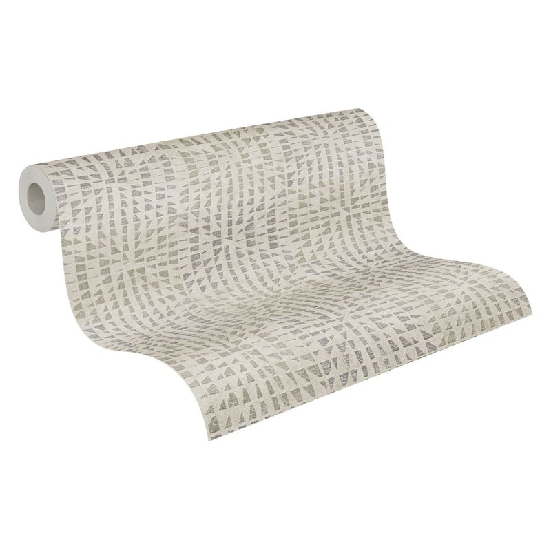 Tapeta Motyw 3D kremowym,beżowymIbiałym - 53 cm x 10.05 m - A.S. CRÉATION