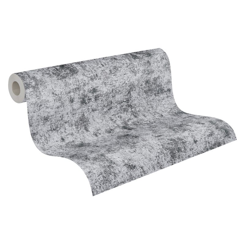 Tapeta metalowe talerze srebrnym,czarnymImetalicznym - 53 cm x 10.05 m - LIVINGWALLS