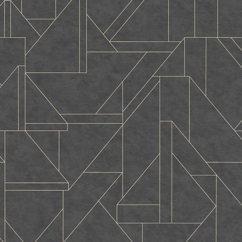 Tapeta motyw graficzny czarnymIzłotym - 53 cm x 10.05 m - LIVINGWALLS