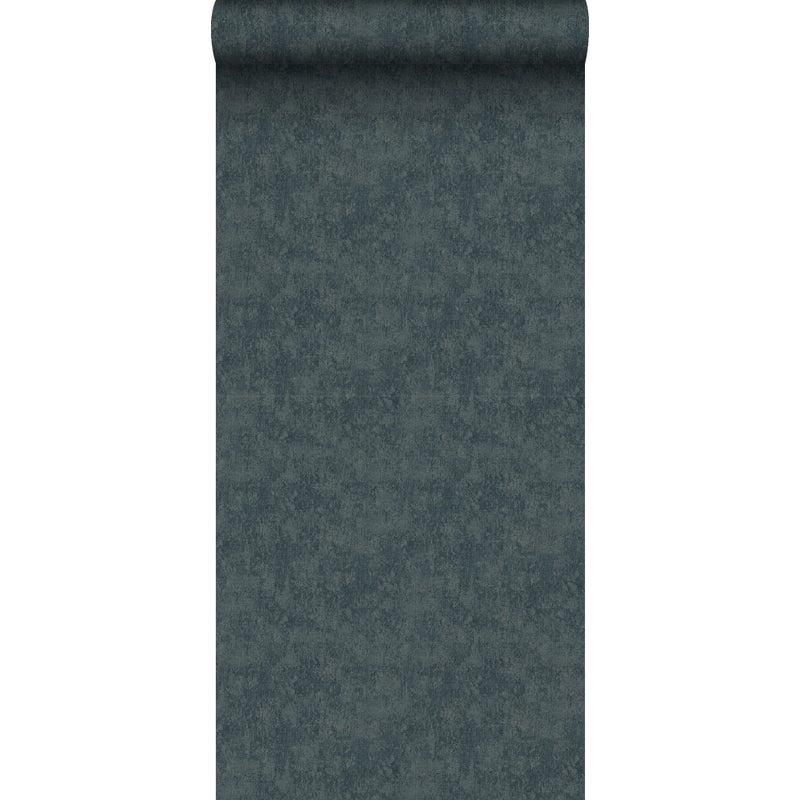 Tapeta lniana tekstura ciemnoniebieskim - 53 cm x 10 m - SANDERS & SANDERS