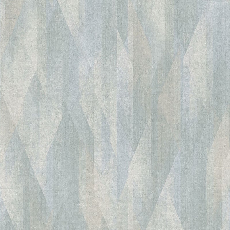 Tapeta motyw graficzny turkusowym,niebieskimIkremowym - 53 cm x 10.05 m - LIVINGWALLS