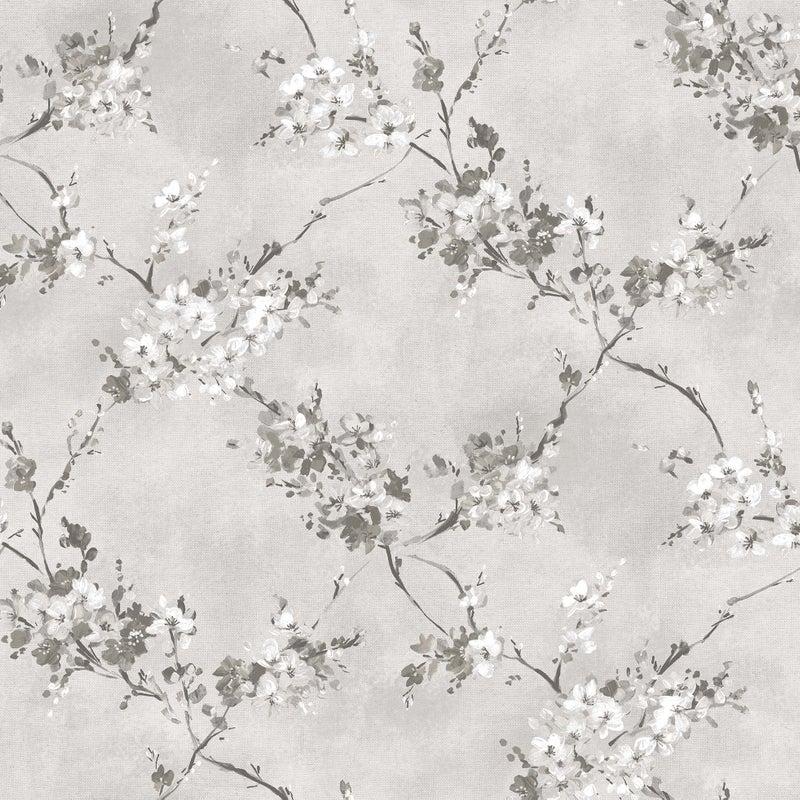 Tapeta kwiaty szarym - 53 cm x 10 m - SANDERS & SANDERS