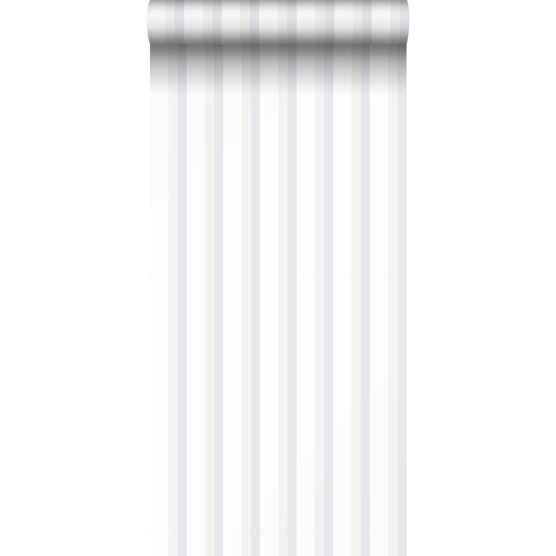 Tapeta paski jasnoszarym,beżowymIbiałym - 53 cm x 10 m - SANDERS & SANDERS