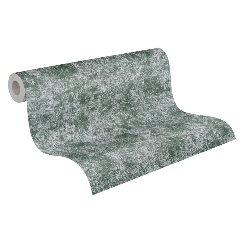 Tapeta zwykły zielonymIsrebrnym - 53 cm x 10.05 m - LIVINGWALLS