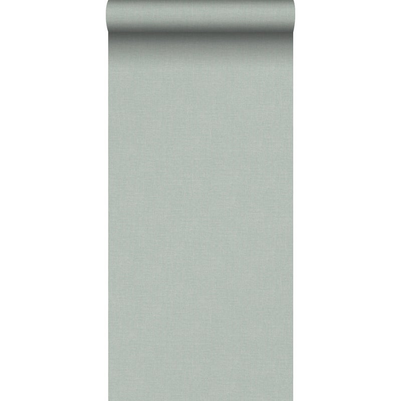 Tapeta lniana tekstura szaro zielonym - 53 cm x 10 m - SANDERS & SANDERS