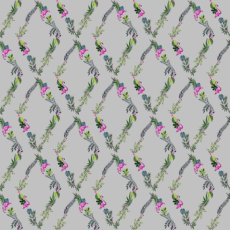 Tapeta rośliny tropikalne szarymIzielonym - 53 cm x 10 m - WALLS4YOU