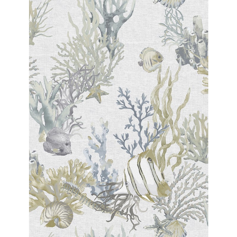 Tapeta podwodny świat szaro-niebieskimIoliwkowym - 53 cm x 10 m - SANDERS & SANDERS