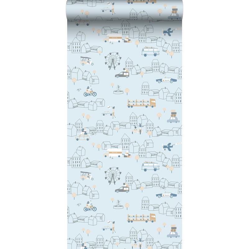 Tapeta samochody jasnoniebieskim - 53 cm x 10 m - SANDERS & SANDERS