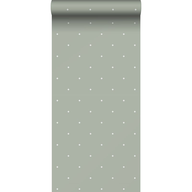 Tapeta kwiaty szaro zielonymIbiałym - 53 cm x 10 m - SANDERS & SANDERS