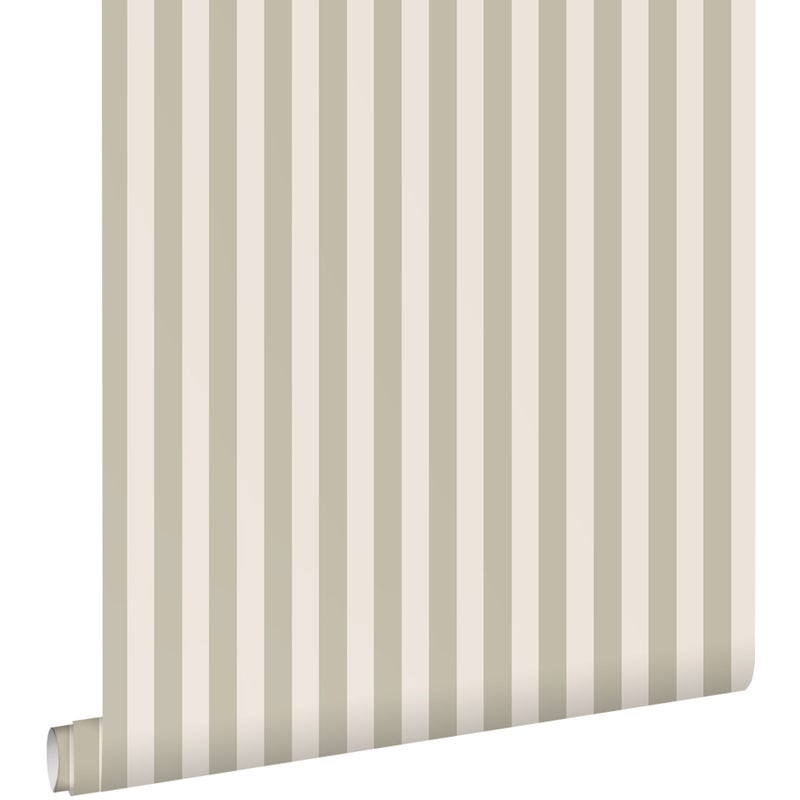 Tapeta paski piaskowego beżu - 53 cm x 10.05 m - ESTAHOME