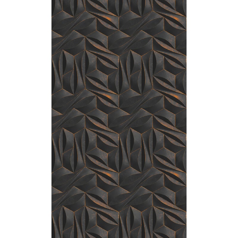 Tapeta Motyw 3D antracytowymIzłotym - 53 cm x 10.05 m - LIVINGWALLS