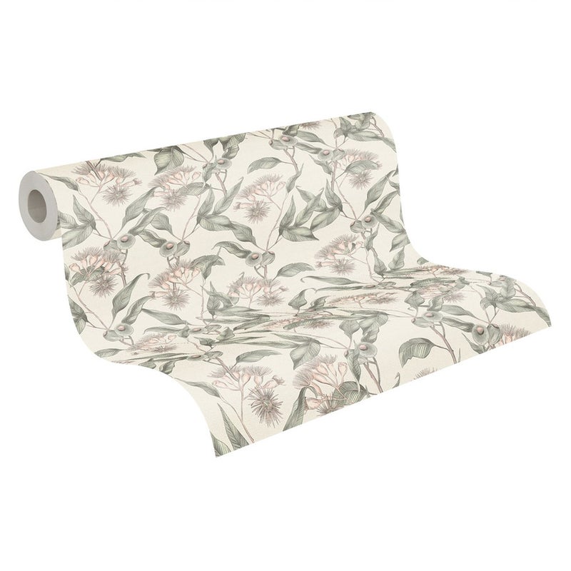 Tapeta przejrzeć białym,szarymIzielonym - 53 cm x 10.05 m - LIVINGWALLS