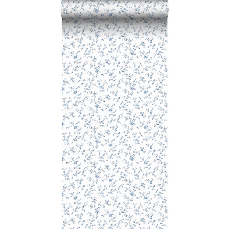 Tapeta kwiaty niebieskimIbiałym - 53 cm x 10 m - SANDERS & SANDERS