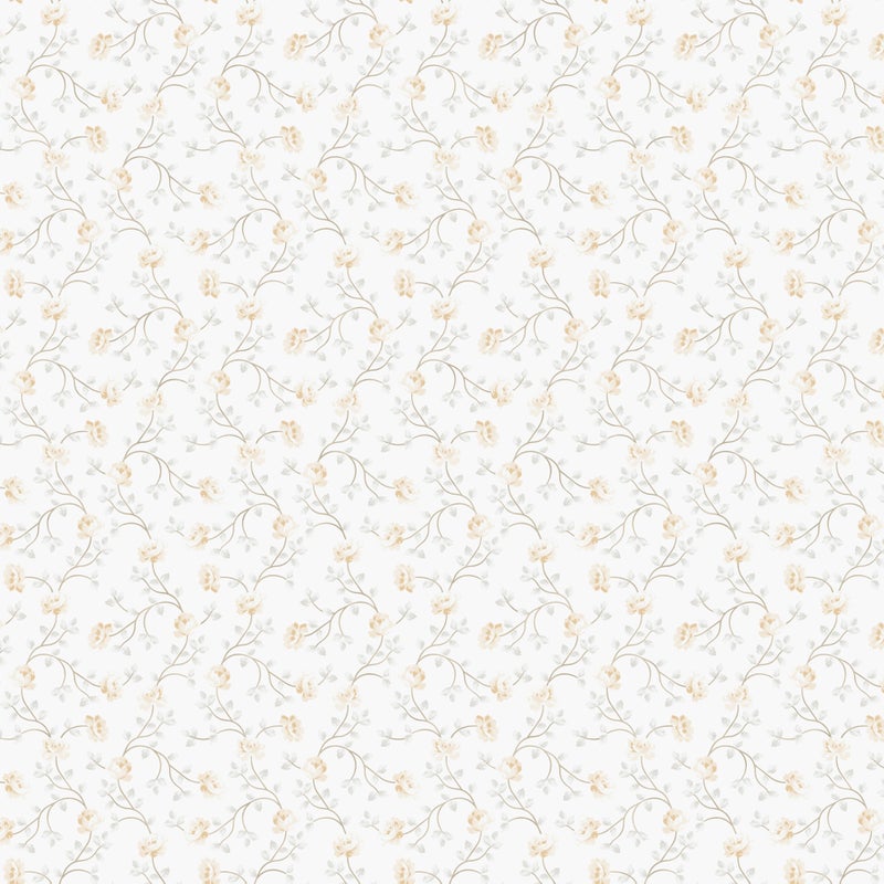 Tapeta kwiaty białymIżółtym - 53 cm x 10 m - SANDERS & SANDERS