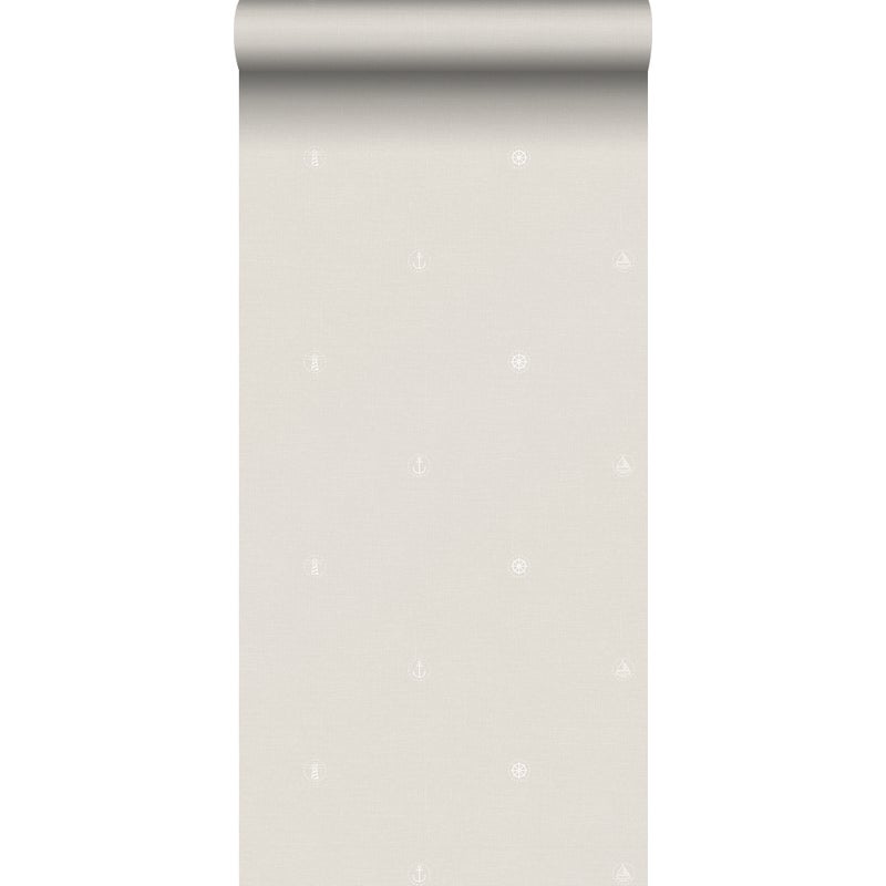 Tapeta symbole beżowym - 53 cm x 10 m - SANDERS & SANDERS