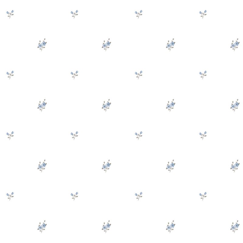 Tapeta kwiaty szaro-niebieskimIbiałym - 53 cm x 10 m - SANDERS & SANDERS
