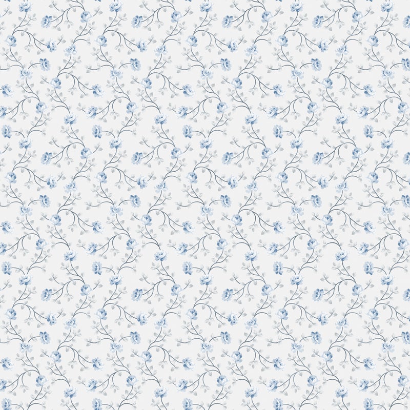 Tapeta kwiaty niebieskim - 53 cm x 10 m - SANDERS & SANDERS