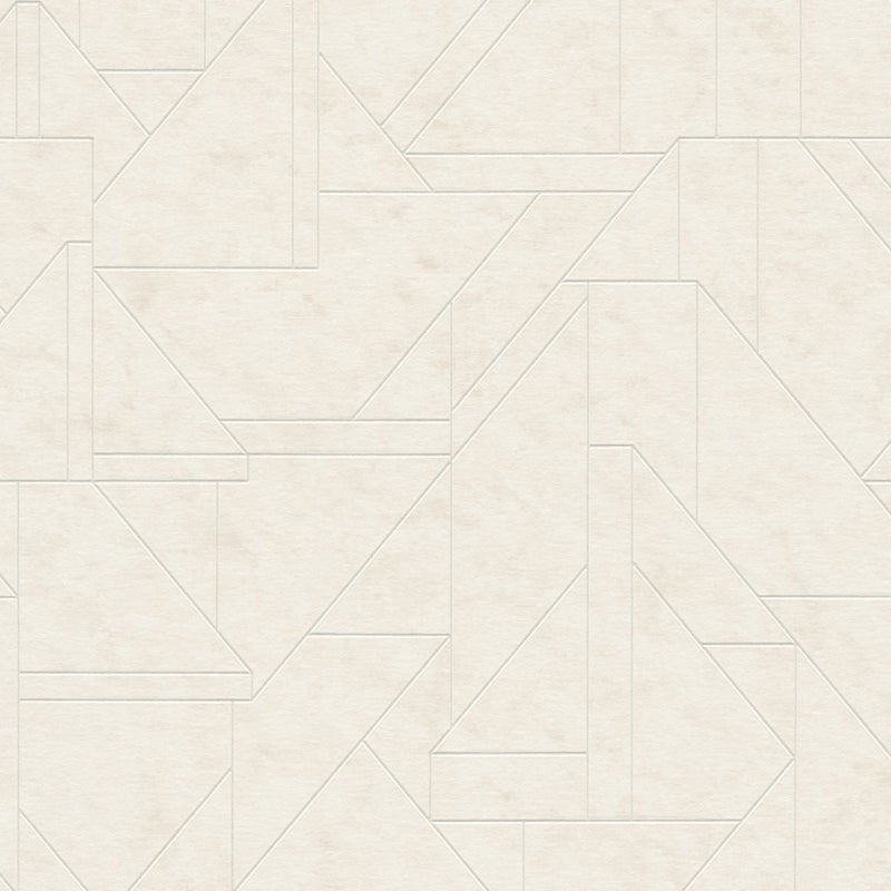 Tapeta motyw graficzny kremowym,białymIsrebrnym - 53 cm x 10.05 m - LIVINGWALLS