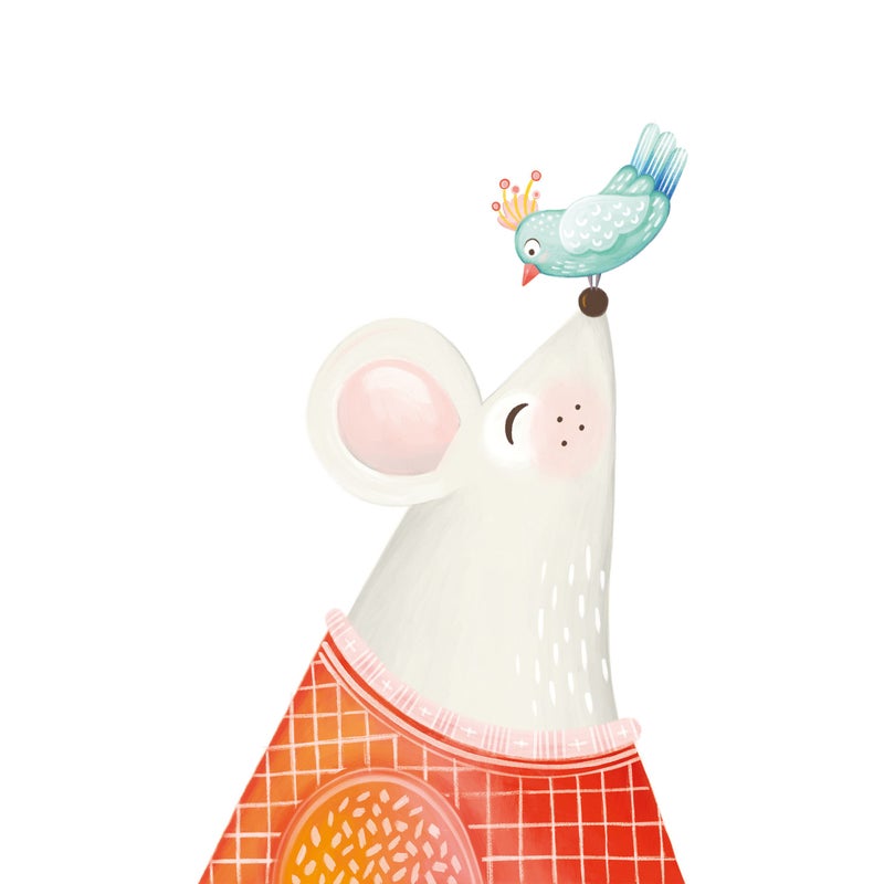 Tapeta Zwierząt w wielu kolorach,białym,czerwonym,turkusowymIszarym - 159 x 280 cm - LIVINGWALLS