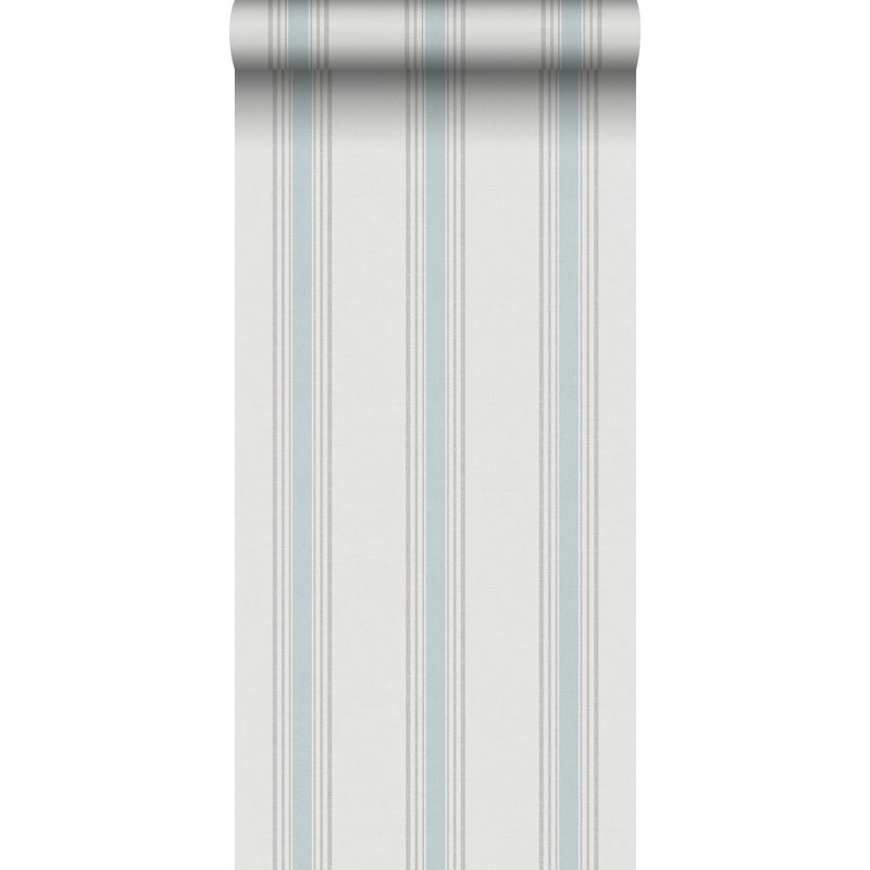 Tapeta paski jasnoniebieskimIbeżowym - 53 cm x 10 m - SANDERS & SANDERS
