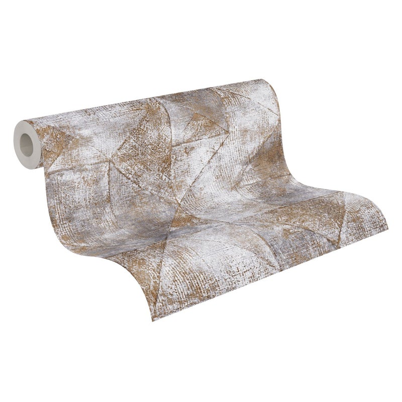 Tapeta motyw graficzny złotymIszarym - 53 cm x 10.05 m - LIVINGWALLS