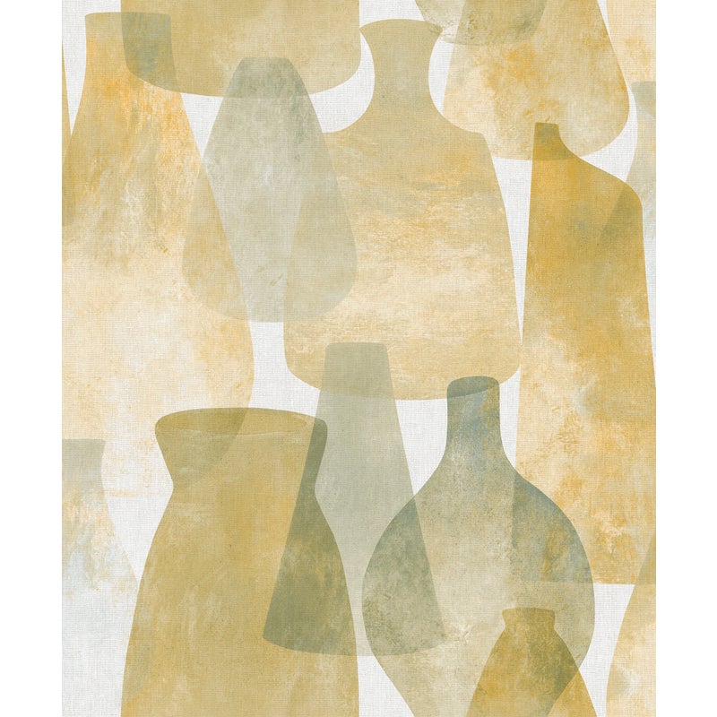 Tapeta ceramika ochry żółtejIszaro-oliwkowym - 53 cm x 10 m - SANDERS & SANDERS